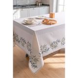 RUBİ PORSELEN Olive Zeytin Desenli - Yumuşak Dokulu Keten Masa Örtüsü 160x220 cm – Olive Zeytin Desenli
