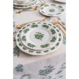 Rubi Porselen Vintage Flowers Green 19 cm 6’lı Porselen Tatlı & Pasta Tabağı Seti - 19 x 19