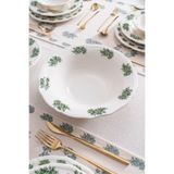 RUBİ PORSELEN Vintage Flowers Green 26 cm Salata Kasesi 920 cc – Çiçek Desenli Porselen Bowl