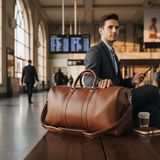 Rubicon Seyahat & Spor Çantası - Duffle Bag Faux Leather ( Vegan Deri ) - Taba