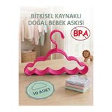 Rubicon Toys Bitkisel Kaynaklı Pembe Bebek-Çocuk Kıyafet Askısı 10'lu