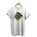 Rubik Küp Baskılı T-Shirt - M - Beyaz