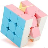 Rubik Küp Zeka Küpü 3x3 Pastel Renkler Eğitici Yüksek Kalite Akıl Küpü - Pembe