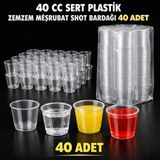 Rubikap 40 cc Sert Plastik Zemzem Meşrubat Shot Bardağı 40 Adet