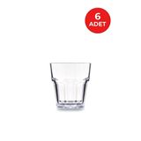 RUBİKAP Kırılmaz Polikarbonat Su Meşrubat Çay Kahve Bardağı Sunumluk Bardak Şeffaf 250 ML 6'lı Set