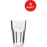 Rubikap Kırılmaz Polikarbonat Su Meşrubat Çay Kahve Bardağı Sunumluk Bardak Şeffaf - 4 Adet - 300 ml