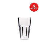 RUBİKAP Kırılmaz Polikarbonat Su Meşrubat Çay Kahve Bardağı Sunumluk Bardak Şeffaf 400 ML 4'lü Set