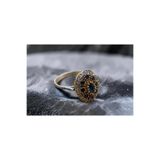 Rubino Silver 925 ayar gümüş Kadın yüzük - Safir Taşlı Kadın Yüzük - Bronz Detaylı Otantik Görünümlü