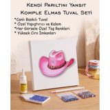 Rübiş Fotoğrafçılık Taşlı Elmas Mozaik Tuval Seti - Pembe Kovboy Şapkası