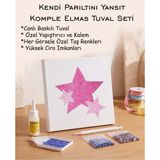 Rübiş Fotoğrafçılık Taşlı Elmas Mozaik Tuval Seti - Pembe Parlak Yıldızlar