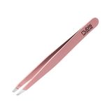 Rubis Hassas Kaşlar ve Epilasyon için Klasik Paslanmaz Çelik Eğimli Cımbız, 1K108, İsviçre Malı, Pembe