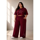 Rubonia Kadın Büyük Beden Crop Eşofman Takımı Oversize 2'li Bol Paça Pamuklu Günlük Rahat Spor Takım XL 2XL 3XL 4XL 5XL 6XL 7XL 8XL