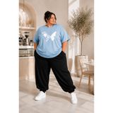 Rubonia Kadın Büyük Beden Oversize 2'li Eşofman Takımı Baskılı Rahat Kalıp Günlük Salaş Spor Takım Bol Paça XL-2XL-3XL-4XL-5XL-6XL-7XL-8XL-9XL