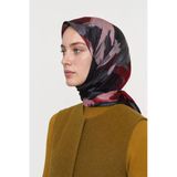 Ruby Desen Organik Eşarp Siyah