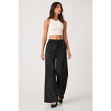 Ruby Wear Kadın Saten Kumaş Ultra Soft Beli Lastikli Bol Paça Pantolon