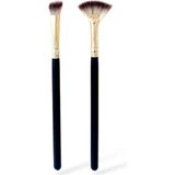 Rubyface 2'Li Makyaj Fırça Seti - Aydınlatıcı (Highlighter) Fırça & Açılı Gölgeleme Fırça Seti