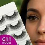 Rubyface Doğal Görünümlü İpek Bütün 5li Takma Kirpik Seti- 5 Çift Gerçek Takma Kirpik- Model: C11