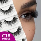 Rubyface Doğal Görünümlü İpek Bütün 5li Takma Kirpik Seti- 5 Çift Gerçek Takma Kirpik- Model: C18