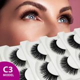 Rubyface Doğal Görünümlü İpek Bütün 5li Takma Kirpik Seti- 5 Çift Gerçek Takma Kirpik- Model: C3