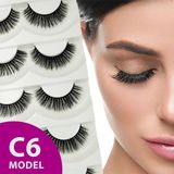 Rubyface Doğal Görünümlü İpek Bütün 5li Takma Kirpik Seti- 5 Çift Gerçek Takma Kirpik- Model: C6