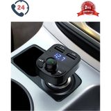Rucas 2022 Yeni Model Araç Fm Transmitter 5.0 Bluetooth Araç Kiti USB Mp3 Sd Kart Çakmaklık Girişli