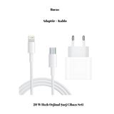 Rucas Iphone 11 -11 Pro12-12-13-14 Pro Uyumlu Type C Hızlı Şarj Aleti Seti Lightning Kablo Adaptör