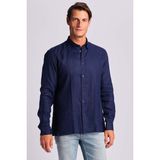 Ruck & Maul % 100 Pamuk Relaxed Fit Dokuma Gömlek Erkek Gömlek RMM025000014 24865 - Lacivert - 2XL
