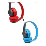 Ruckus Wireless (ÇKR) 2 Adet Extra Bass Wireless Bluetooth Kulaklık 5.1 Edr Kırmızı Mavi 2 Adet P47