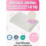 Rudu 1-8 Yaş Çocuk Yastığı Sertifikalı, Ten Hissiyatlı Pamuklu Özel Kılıf, Nefes Alan Bütün Visco Sünger - 60 x 40 cm - Bebek Pembe