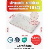 Rudu 1-8 Yaş Çocuk Yastığı Sertifikalı, Ten Hissiyatlı Pamuklu Özel Kılıf, Nefes Alan Bütün Visco Sünger - 60 x 40 cm - Kırmızı