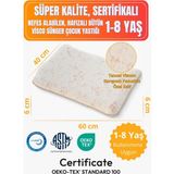 Rudu 1-8 Yaş Çocuk Yastığı Sertifikalı, Ten Hissiyatlı Pamuklu Özel Kılıf, Nefes Alan Bütün Visco Sünger - 60 x 40 cm - Turuncu