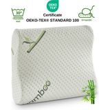 Rudu Bambu Kılıflı Medikal, Boyun Destekli Çift Taraflı Ortopedik Visco Visko Yastık 51x41x13-11cm 1350gr