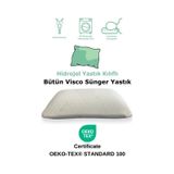 Rudu Hidrojel Hydrogel Kılıf Visco Visko Bütün Sünger Yastık 60x40x15 Cm 1350 Gr Omuz/boyun Destekli Beyaz - Yeşil