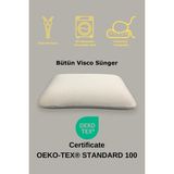 Rudu Ortopedik, Sertifikalı Visco Sünger Yastık 60 x 40 x 15 cm 1250 gr Omuz/boyun Destekli - 60 x 40 x 15 cm - Beyaz