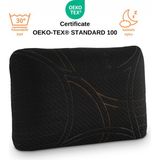 Rudu Ortopedik, Siyah Kılıf Visco Visko Bütün Sünger Yastık 60 x 40 x 15 cm 1250 gr Omuz/boyun Destekli - 60 x 40 x 15 cm