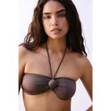 Rue Studio Boyundan Bağlamalı Straplez Kahve Bikini Üstü
