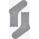 Ruffle Jacquard Koyu Gri Soket Çorap - Standart