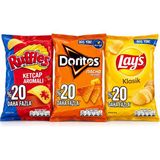 Ruffles Ketçap Aromalı + Doritos Nacho Peynirli + Lay’s Klasik 3’lü Cips Paketi - 160 gr