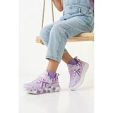 Ruffon Lila Mor Cırtlı Hafif Esnek Kız Çocuk Spor Ayakkabı 1030 F