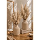 rufhomedesign İskandinav Tarzı Dekoratif 2’li Vazo 11cm Modern Bohem Salon, Konsol ve Sehpa Dekoru Pampas Uyumlu Dekorasyon Aksesuarı