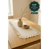 Rufle Eko | Fırfırlı Keten Runner 40 x 110 cm