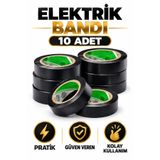 RUFTPRO İzole PVC Siyah Elektrik Kablosu Bandı 10 Adet 4 Yarda