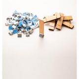 Rufus Concept Ahşap Mum Fitili + Yapışkanlı Sehpa - 100 Adet ( 20MM x 75MM x 0,5mm ) - Ahşap Rengi