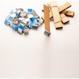 Rufus Concept Ahşap Mum Fitili + Yapışkanlı Sehpa - 40 Adet ( 20MM x 100MM x 0,5mm ) - Ahşap Rengi