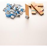 Rufus Concept Ahşap Mum Fitili + Yapışkanlı Sehpa - 40 Adet ( 20MM x 75MM x 0,5mm ) - Ahşap Rengi