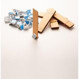Rufus Concept Ahşap Mum Fitili + Yapışkanlı Sehpa - 40 Adet ( 25MM x 100MM x 0,5mm ) - Ahşap Rengi
