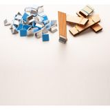Rufus Concept Ahşap Mum Fitili + Yapışkanlı Sehpa - 50 Adet ( 20MM x 75MM x 0,5mm ) - Ahşap Rengi