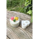 Rufus Concept Ball Mini 3'lü Sukulent Silikon Mum Kalıbı - Beyaz