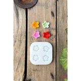 Rufus Concept Beş Yapraklı Leylak Çiçeği 4'lü Silikon Mum Kalıbı - Beyaz