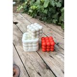 Rufus Concept Bubble Küp Silikon Mum Kalıbı - Beyaz